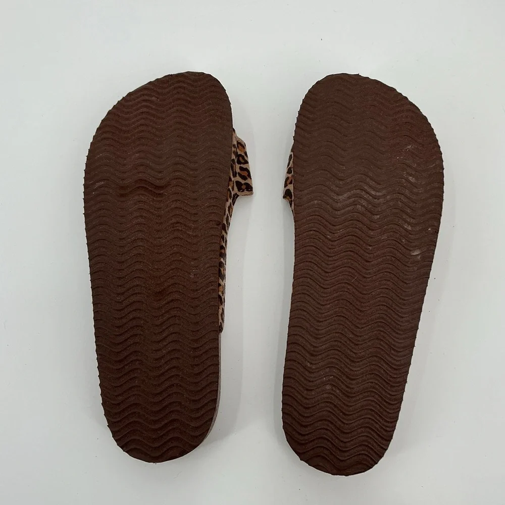 Leopard Print Double Buckle Slide Academy Sandals - Women's